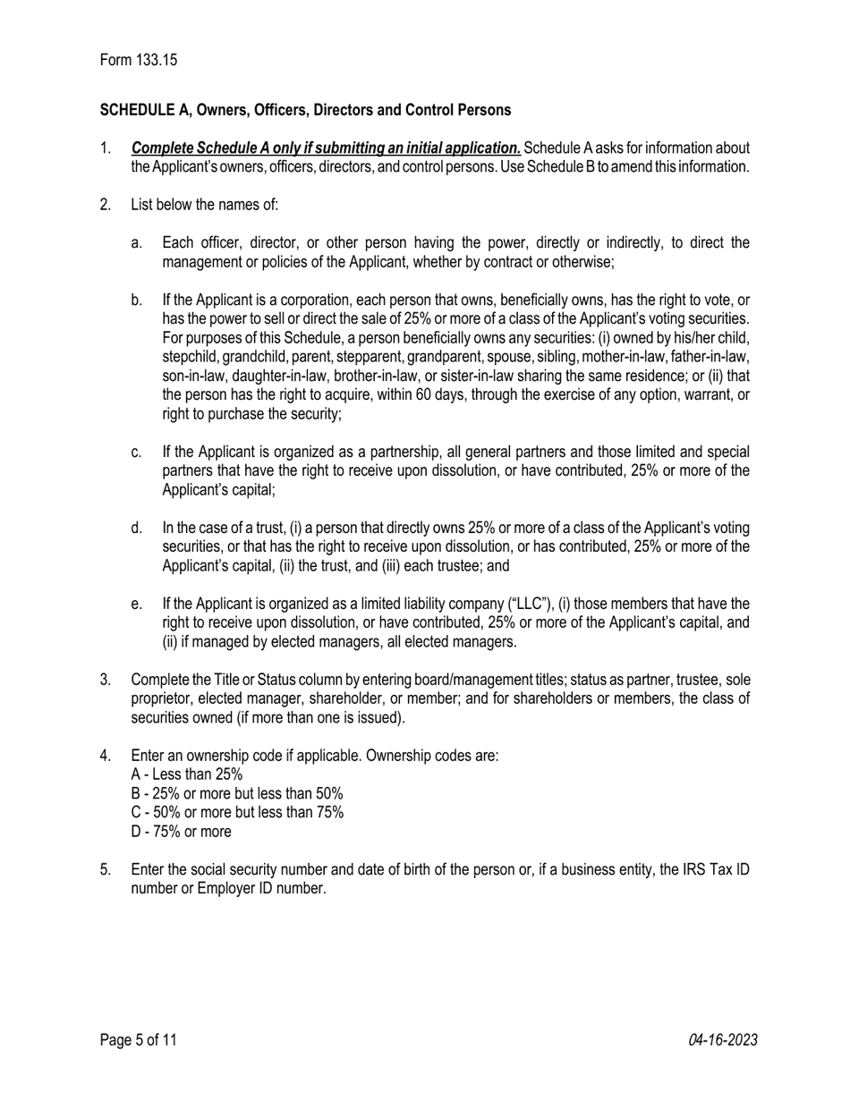 Form 133.15 Texas Crowdfunding Portal Registration - Texas, Page 5