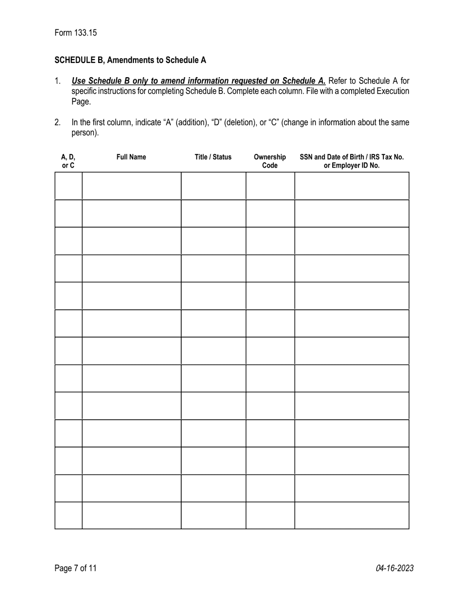 Form 133.15 Texas Crowdfunding Portal Registration - Texas, Page 7