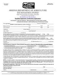 Qualified Applicator Certification Application - Arizona, Page 3