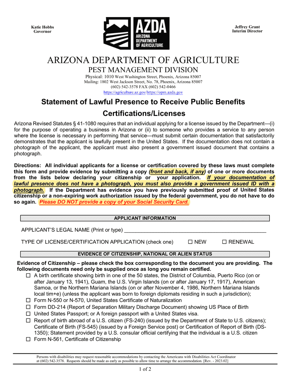 Arizona Qualified Applicator Certification Application Fill Out, Sign