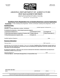 Qualifying Party Registration for an Existing Business License Application - Arizona, Page 2