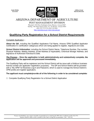 Document preview: Qualifying Party Registration for a School District Application - Arizona