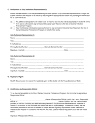 Responsible Official and Duly Authorized Representative Form - City of Garland, Texas, Page 3