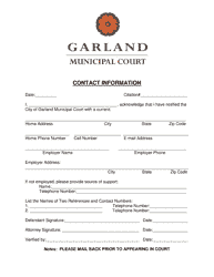 Document preview: Contact Information - City of Garland, Texas