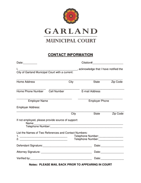 Contact Information - City of Garland, Texas Download Pdf
