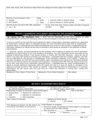 Criminal History Check Search Confirmation for Services Provided by Contractors, Contractor Staff, and Subcontractors - Texas, Page 2