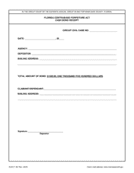 Document preview: Form CLK/CT467 Florida Contraband Forfeiture Act Cash Bond Receipt - Miami-Dade County, Florida