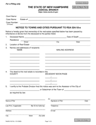 Document preview: Form NHJB-2142-PE Notice to Towns and Cities Pursuant to Rsa 554:18-a - New Hampshire