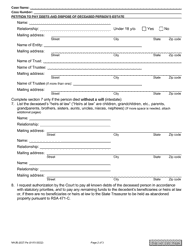 Form NHJB-2027-PE Petition of Guardian to Pay Debts and Dispose of Deceased Person&#039;s Estate - New Hampshire, Page 2