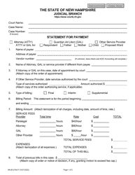 Document preview: Form NHJB-2154-P Statement for Payment - New Hampshire