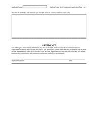 Application for Shallow Water Well Constructor License - Utah, Page 2