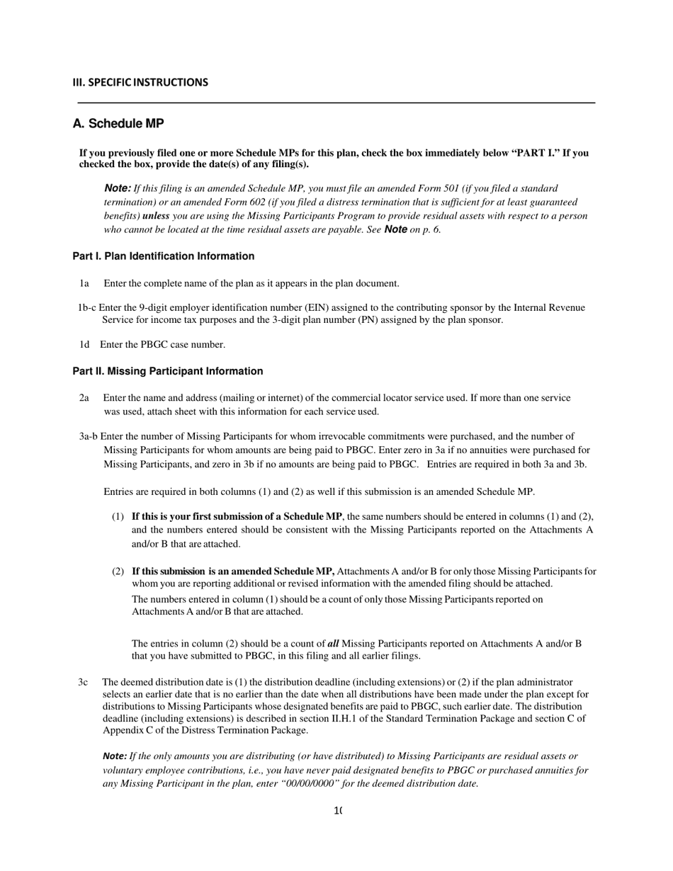 Missing Participants Filing Instructions, Page 10