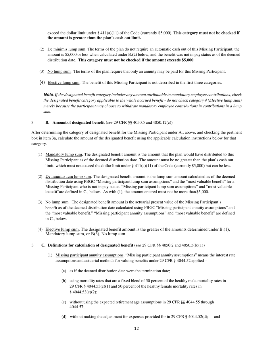 Missing Participants Filing Instructions, Page 13