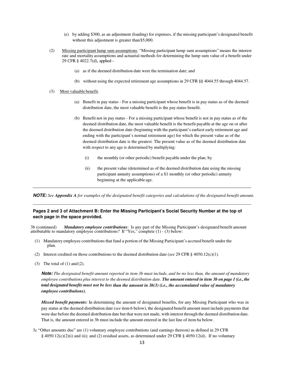 Missing Participants Filing Instructions, Page 14