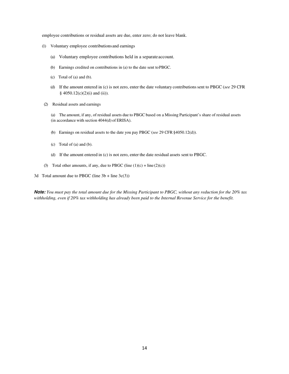 Missing Participants Filing Instructions, Page 15