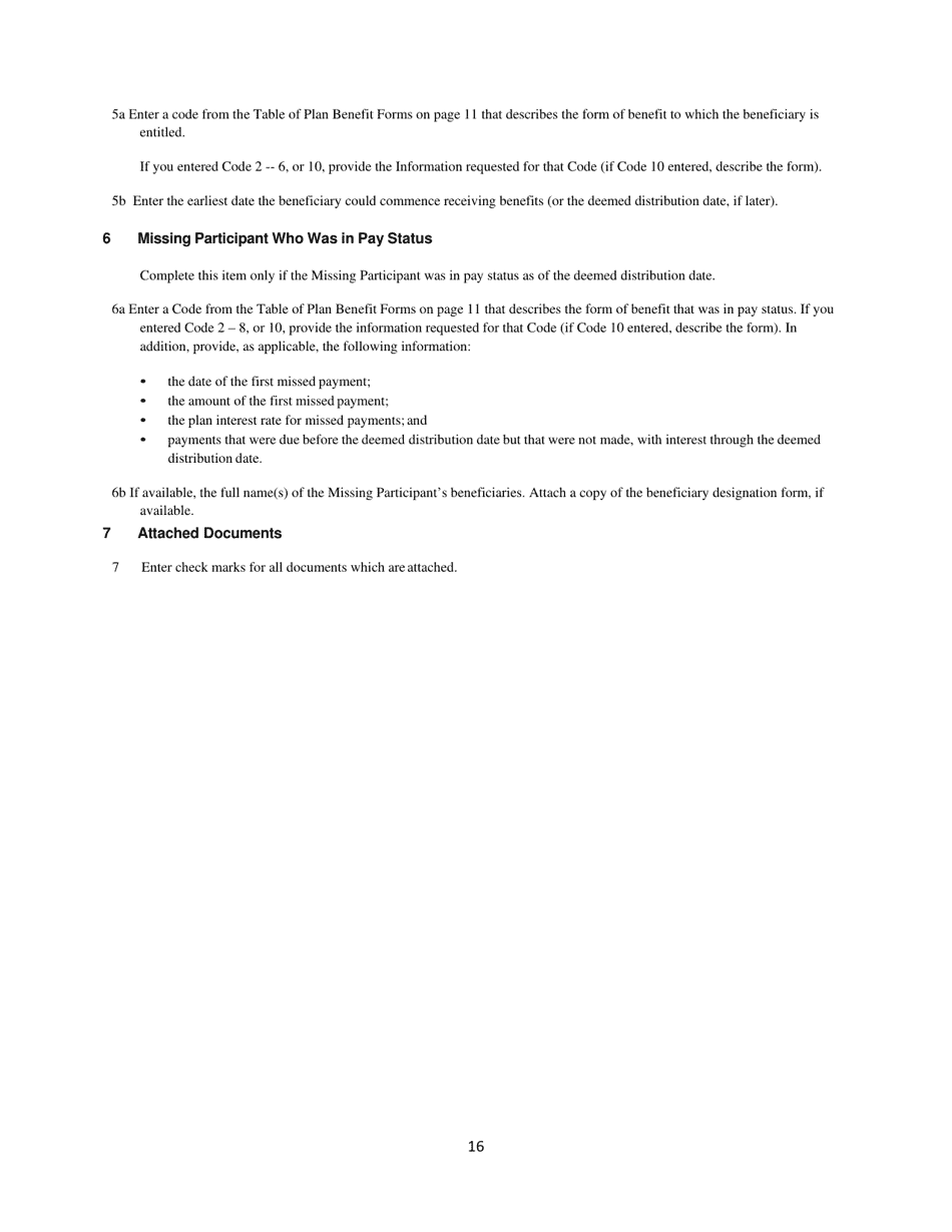 Missing Participants Filing Instructions, Page 17