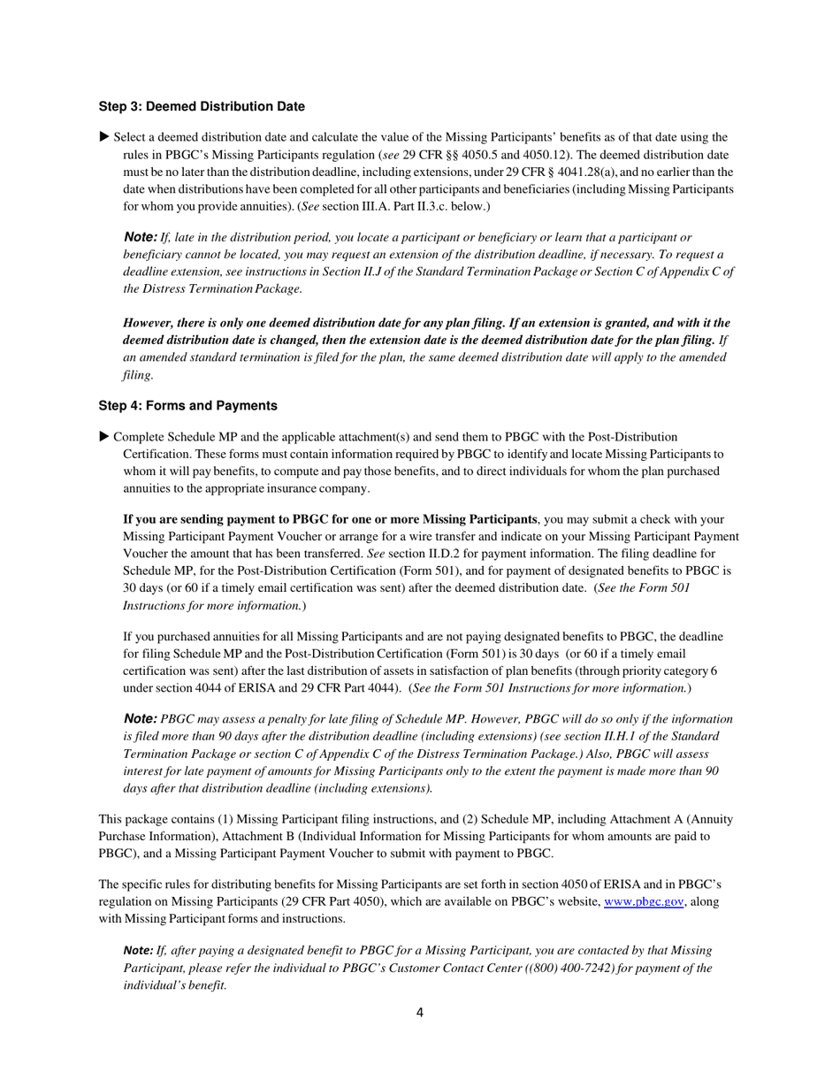 Missing Participants Filing Instructions, Page 4