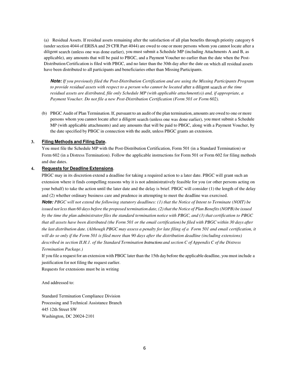 Missing Participants Filing Instructions, Page 6