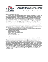 Document preview: PBGC Form T Termination Premium Declaration