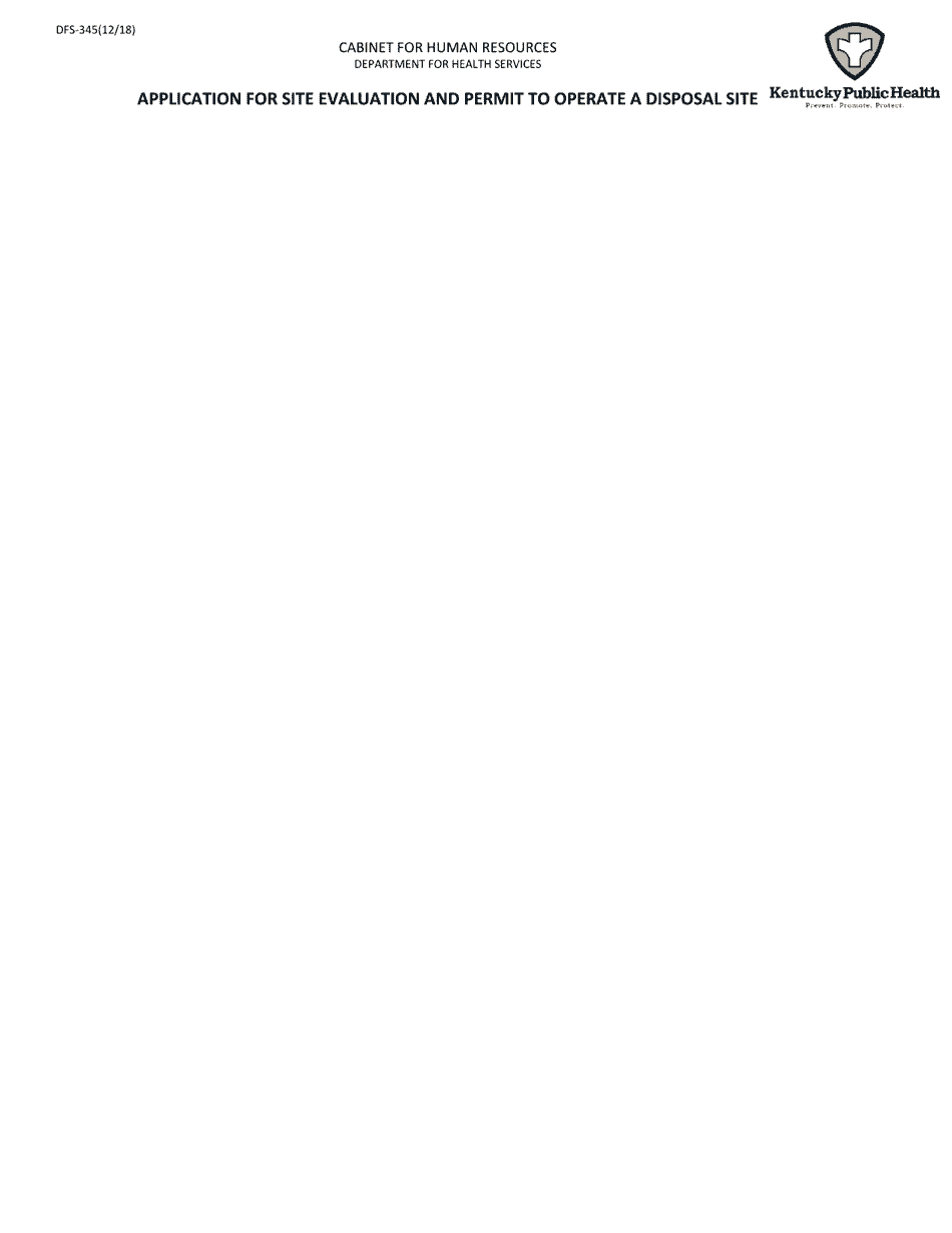 Form DFS-345 Application for Site Evaluation and Permit to Operate a Disposal Site - Kentucky, Page 2