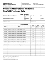 Document preview: Form OSP530 Outreach Materials for California Non-wic Programs Only - California