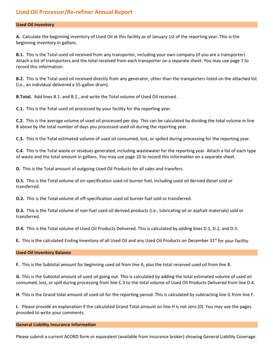 Used Oil Annual Report - Utah, Page 16