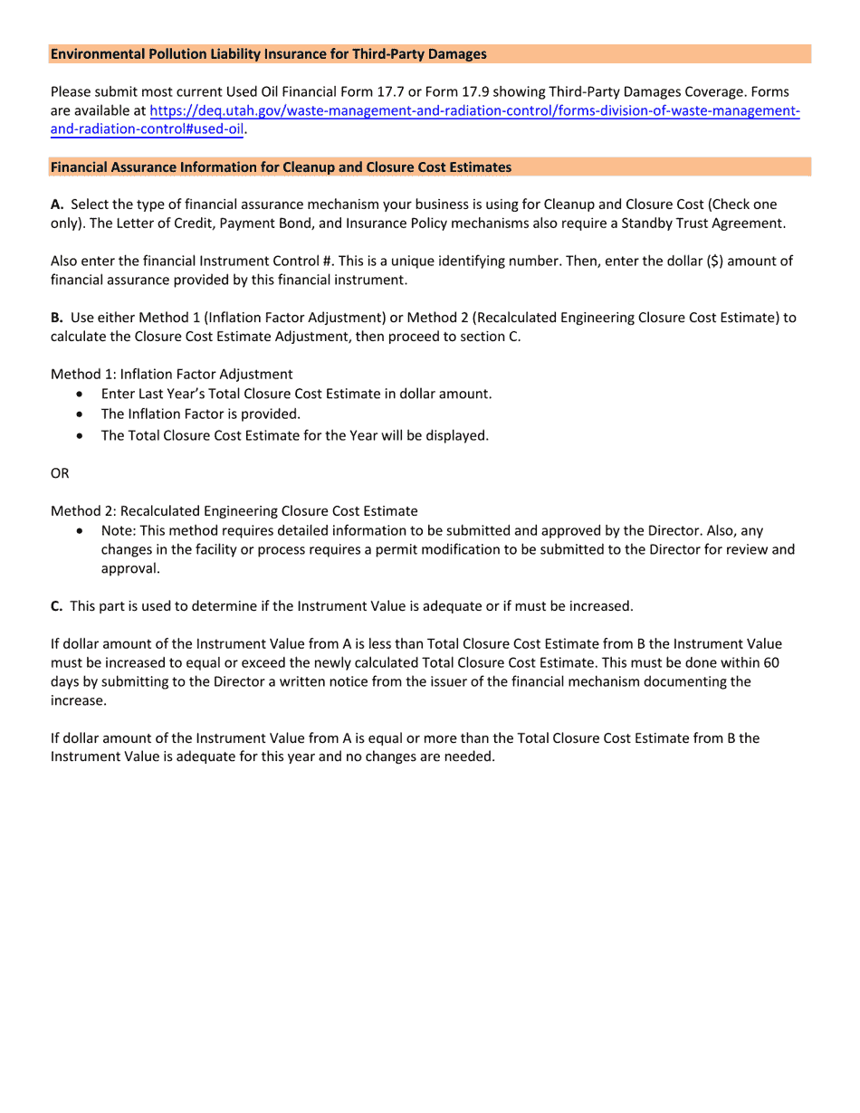 Used Oil Annual Report - Utah, Page 17