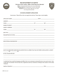 Document preview: Form DSFS142 Citation Authority Application - New Hampshire