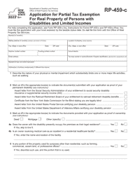 Form RP-459-C Application for Partial Tax Exemption for Real Property of Persons With Disabilities and Limited Incomes - New York