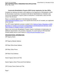 Form DR401 Crp Certification &amp; Vendorization Application - California