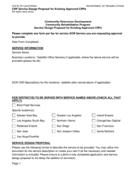 Form DR402A Crp Service Design Proposal for Existing Approved Crps - California