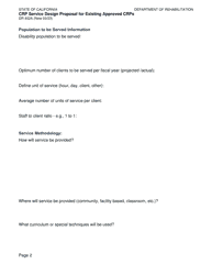 Form DR402A Crp Service Design Proposal for Existing Approved Crps - California, Page 2