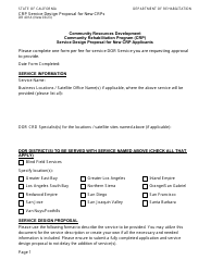 Document preview: Form DR401A Crp Service Design Proposal for New Crps - California