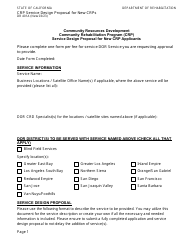 Form DR401A Crp Service Design Proposal for New Crps - California