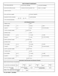 374 AW Form 71 Cost Estimate Worksheet