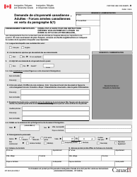 Document preview: Forme CIT0532 Demande De Citoyennete Canadienne - Adultes - Forces Armees Canadiennes En Vertu Du Paragraphe 5(1) - Canada (French)