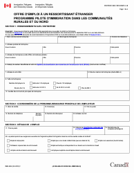 Forme IMM5984 Offre D&#039;emploi a Un Ressortissant Etranger Programme Pilote D&#039;immigration Dans Les Communautes Rurales Et Du Nord - Canada (French)