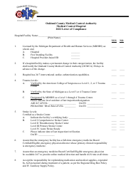 Document preview: Medical Control Hospital Letter of Compliance - Oakland County, Michigan