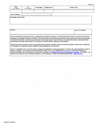 Form IMM5910 Schedule 19 B Home Child Care Provider Pilot and Home Support Worker (Work Experience) - Canada, Page 2