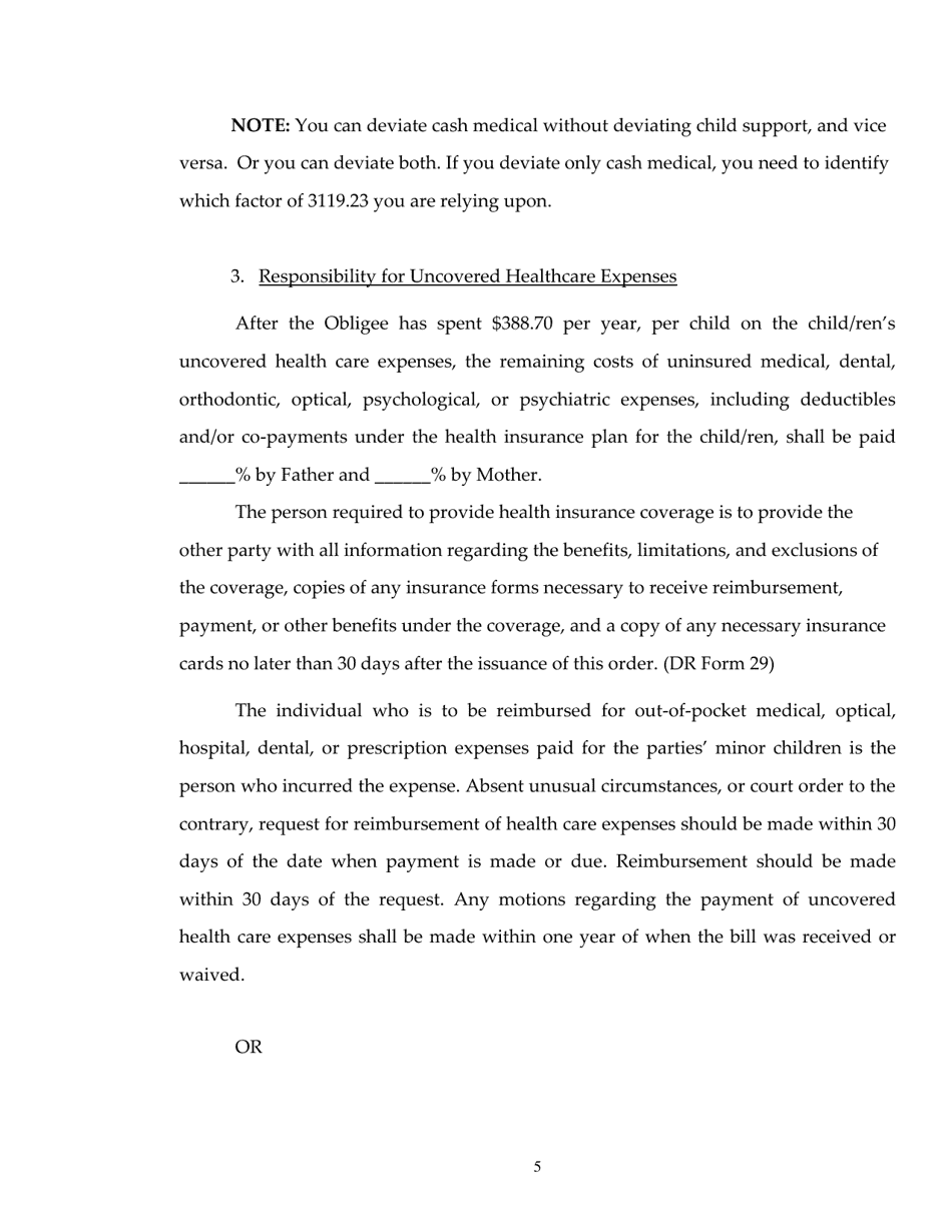 Child Support Order - Warren County, Ohio, Page 5