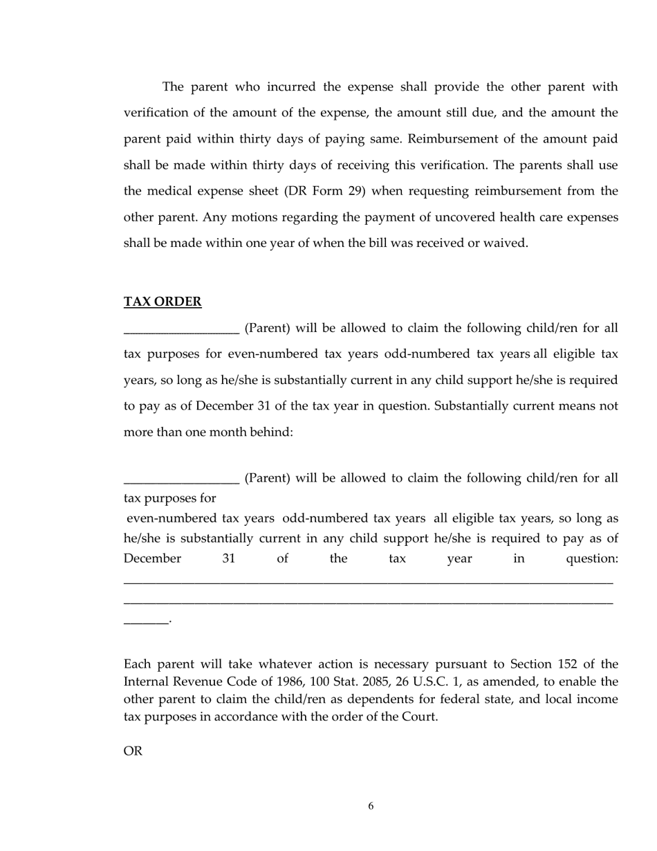 Child Support Order - Warren County, Ohio, Page 6