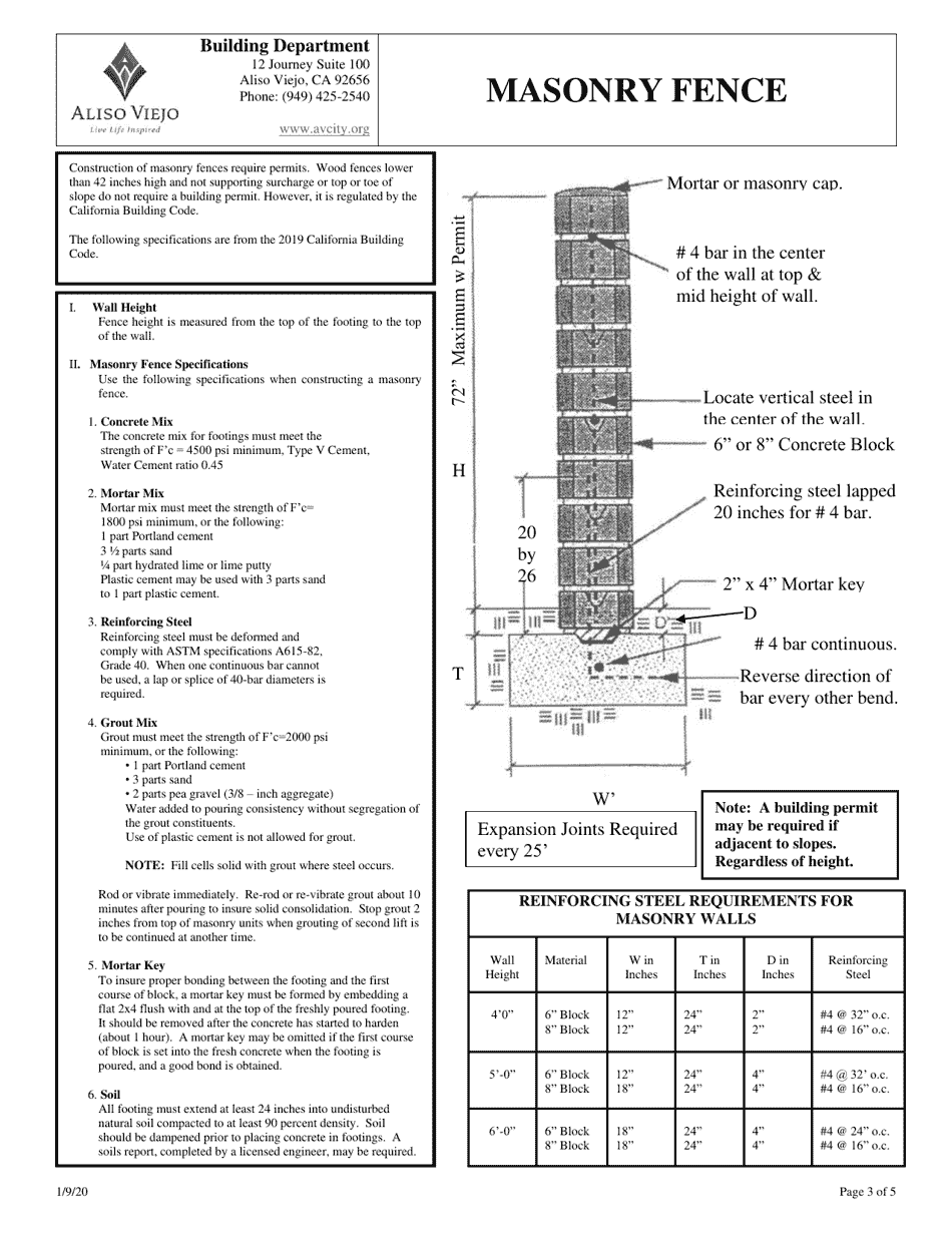 Common Property Line Wall Agreement - City of Aliso Viejo, California, Page 3