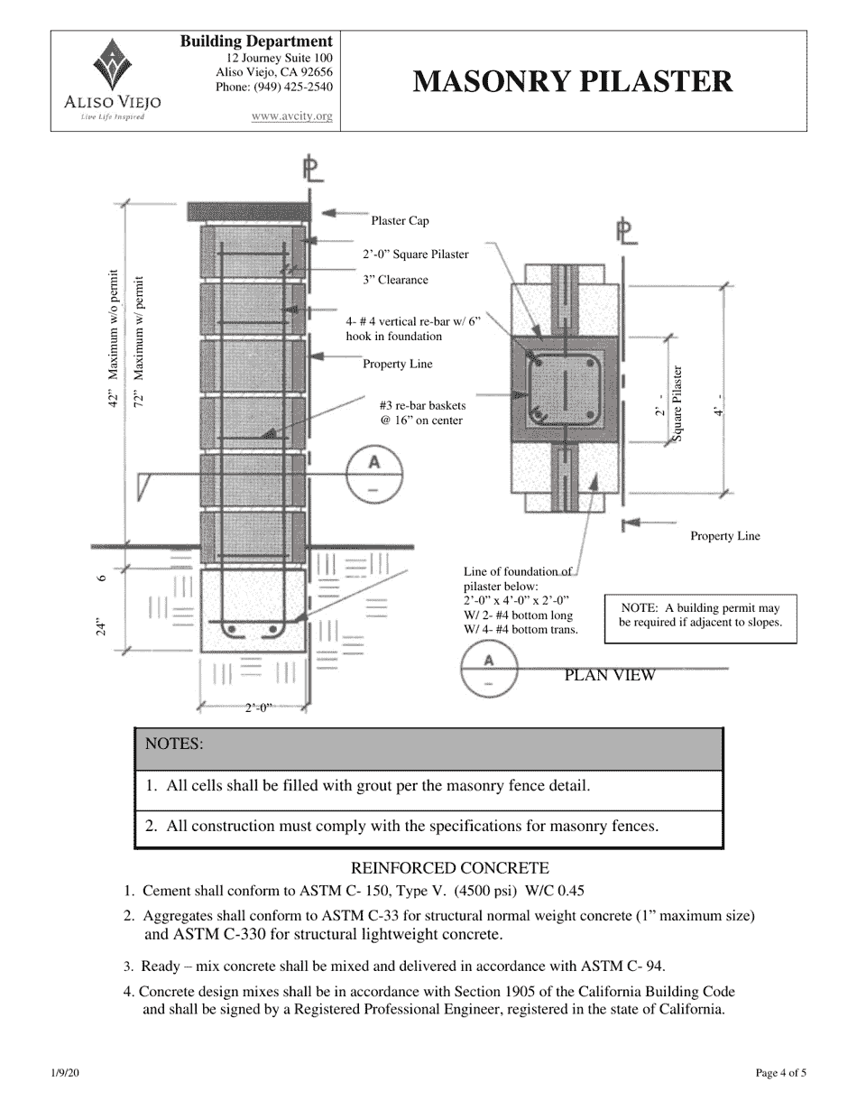 Common Property Line Wall Agreement - City of Aliso Viejo, California, Page 4