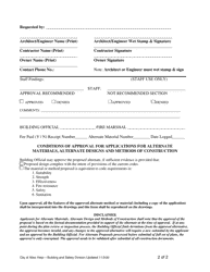 Application for Alternate Materials or Methods of Construction - City of Aliso Viejo, California, Page 2