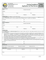 Form PS-240 Zoning Compliance Application for Plan Review - City of Aliso Viejo, California, Page 2