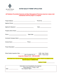 Document preview: Water Quality Permit Application - City of Aliso Viejo, California