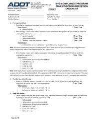 Document preview: Form 34-6003 Mvd Compliance Program Cdle Provider Inspection Checklist - Arizona