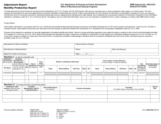 Document preview: Form HUD-304 Adjustment Report Monthly Production Report