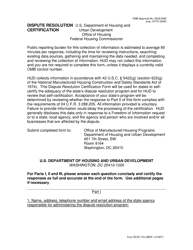 Form HUD-310-DRSC Dispute Resolution Certification