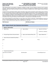 Document preview: Form HUD-4741 Federal Labor Standards Monitoring Review Guide Agency on-Site